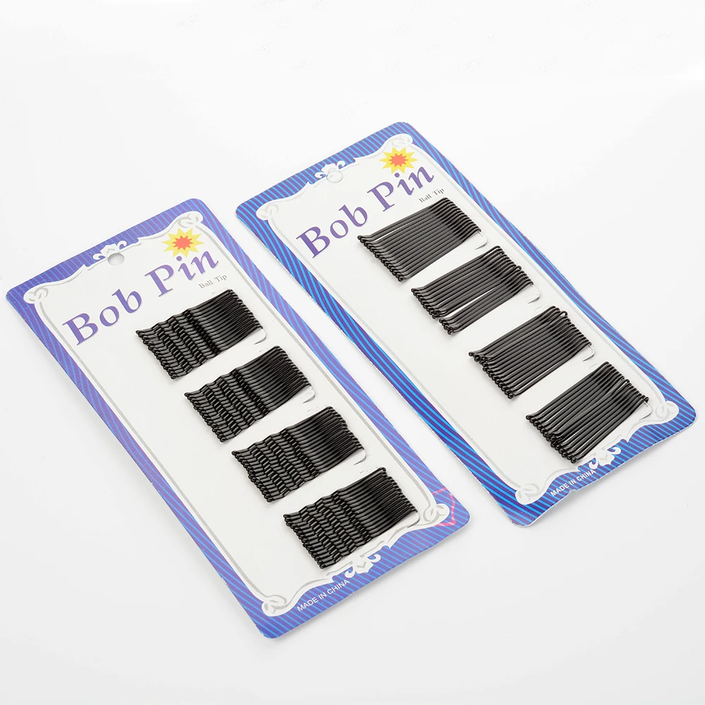 Lots 60Pcs Invisible Hair Clips Flat Top Bobby Pins Grips Salon Barrette Black