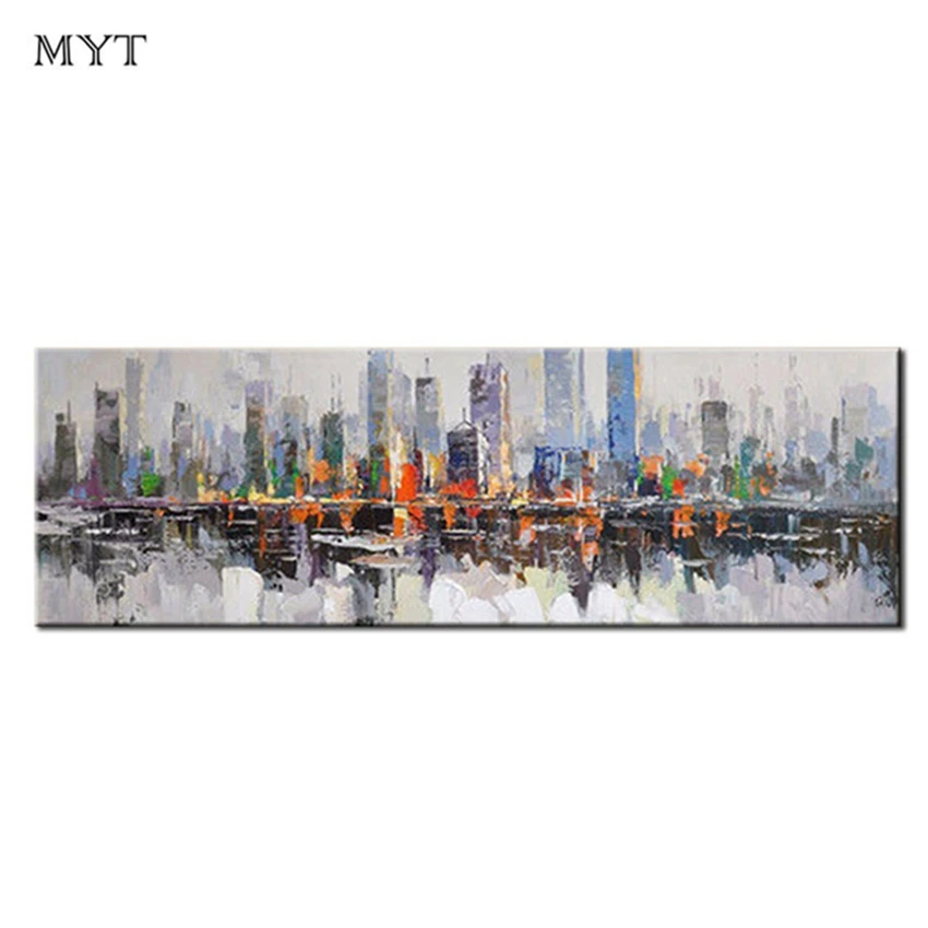 

Handmade City Landscape Abstract Canvas Wall Art Unframed Oil Painting Home Wall Decor Art Free Shipping Acrylic Painting