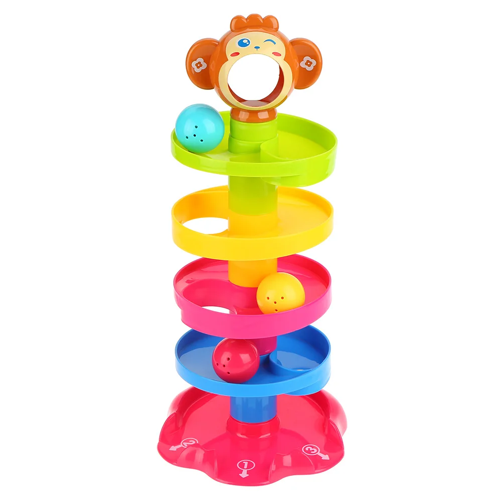 ABS Pile Tower Puzzle Baby Rolling Ball Bell Toys Kids Rattles Ring 0-24months Baby Child Newborn Educational&Learning Gift