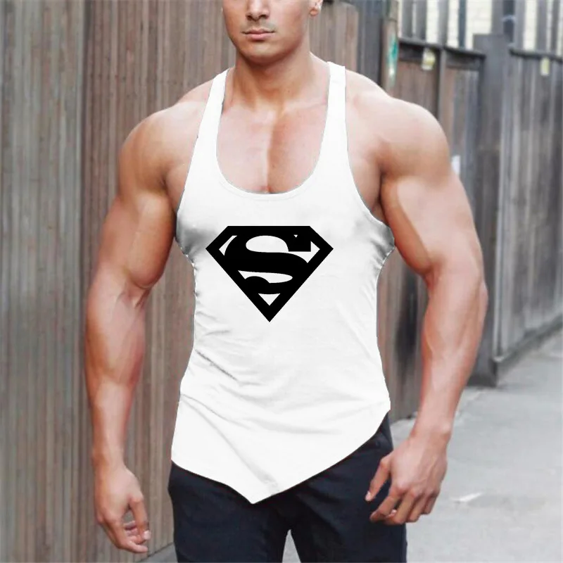 Летние для мужчин взрыв модели без рукавов Супермен глубокий копания круглый средства ухода за кожей Шеи неровный подол хлопо