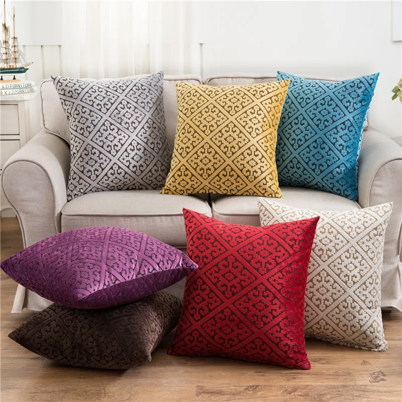 

hap-deer linen cottom Printed Cushion for Sofa Car Seat striped geometric housewarming gift Throw Pillow retro Home Decorative y