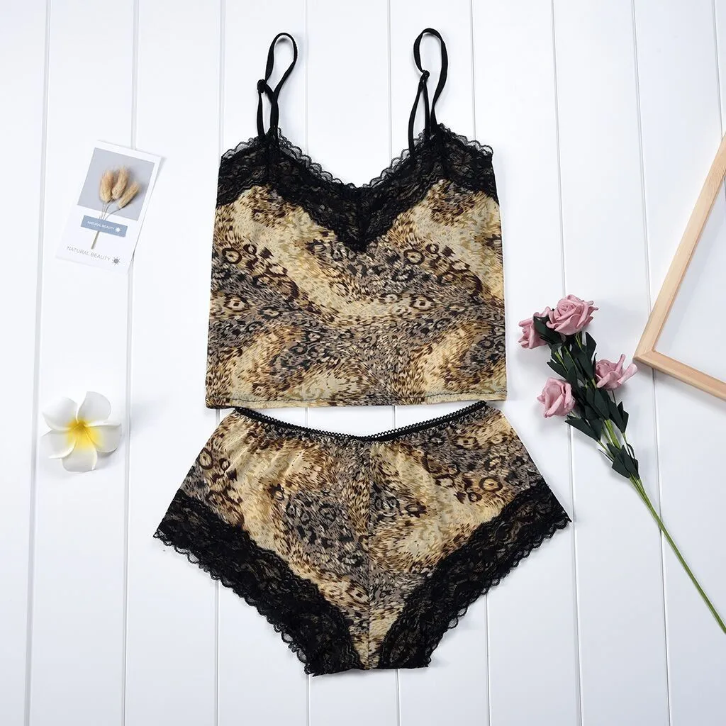 Женские сексуальные атласные комплекты для сна на бретельках нижнее белье