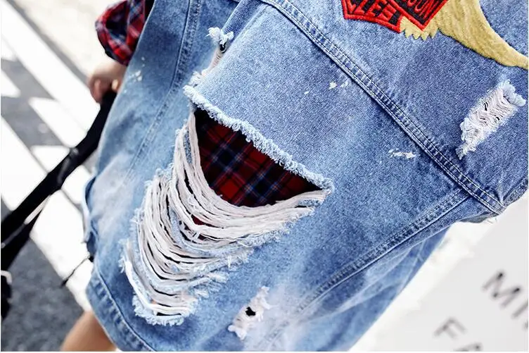 Veste Marée Printemps De Denim Et Coréenne Brodé 2018 Pu La Version Automne Ciel Slim v1RZwBdzqB