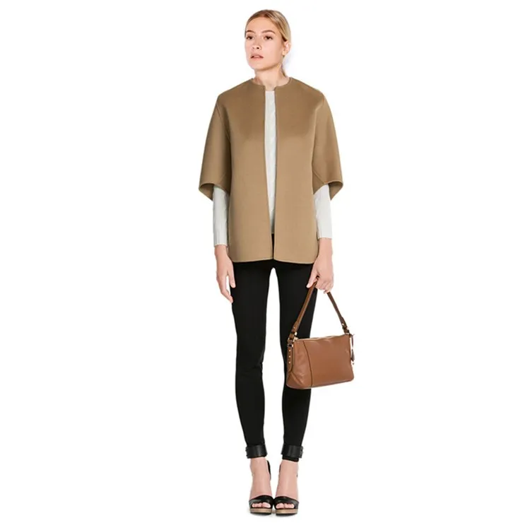 Casual Half sleeve No Button Woolen font b Jacket b font Classic Camel Color Batwing Sleeve