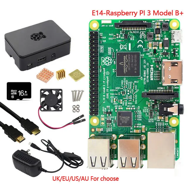 Элемент 14/RS Raspberry Pi 3 Model B+/Модель B материнская плата с Wi-Fi и Bluetooth Raspberry Pi компьютерная плата - Комплект: Комплект 6