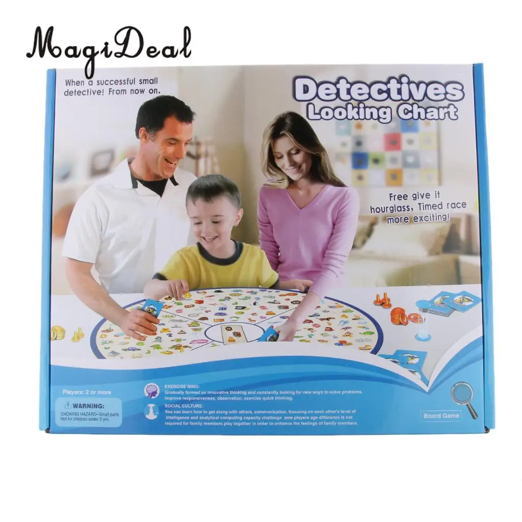 

MagiDeal Funny Kids Family Play Detective Find Puzzle Board Game Educational Children Parents Pub Club Toy Set Birthday Gifts