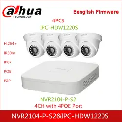 Dahua IP камера безопасности комплект с 1080P P2P NVR2104-P-S2 CCTV камера IP-HDW1220S система наблюдения безопасности комплект