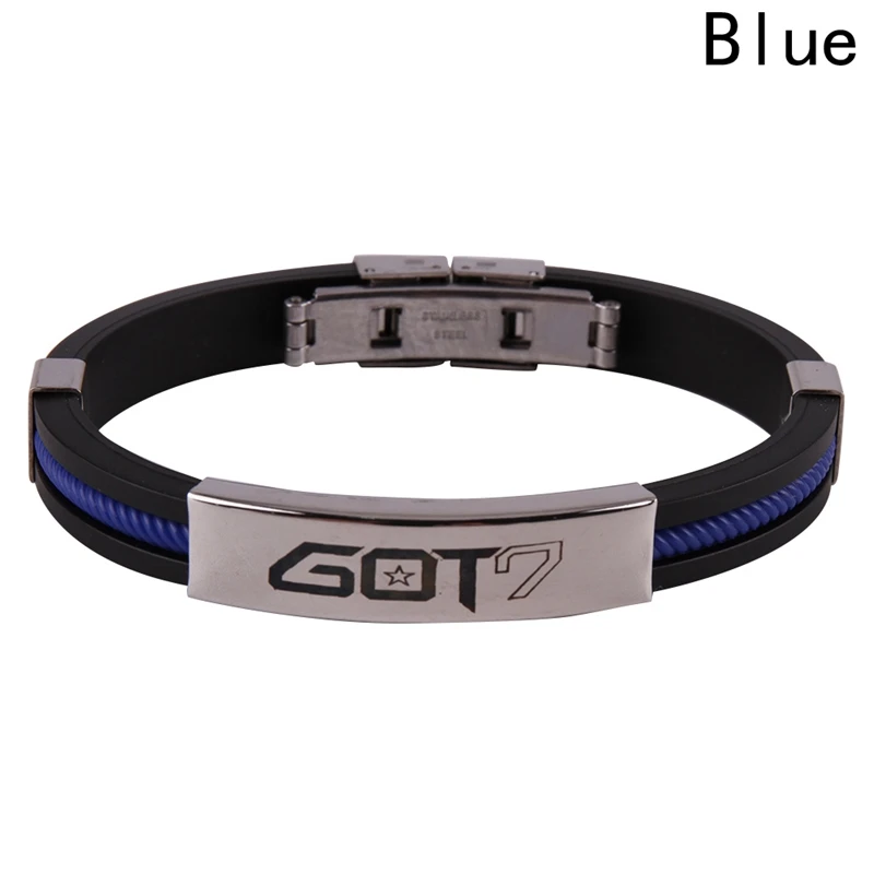 

KPOP GOT7 Titanium Steel Silicone color Bracelets For Women Men Fans Jewelry