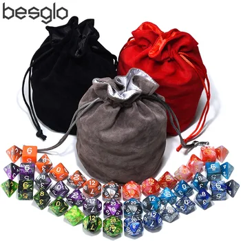 

Dice for Dungeons and Dragons RPG MTG Games 6 Sets Polyhedral Dice with 1pcs Big Velvet Pouch(Black Bag, Gray Bag, Red Bag)