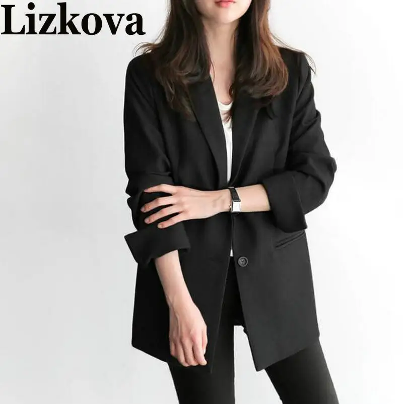 

2019 Spring Autumn Women Black Blazer Office Lady blazer mujer women blazers and jackets chaqueta mujer