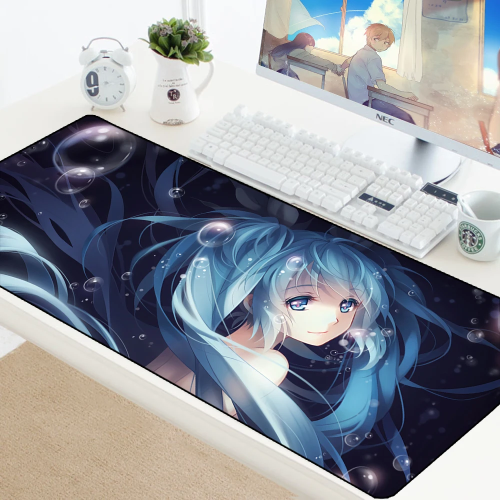 70x30cm XL Lockedge Large Gaming Mouse Pad Computer Gamer Anime Rubber Pad Keyboard Mouse Mats Desk Mousepad for PC Hatsune Miku