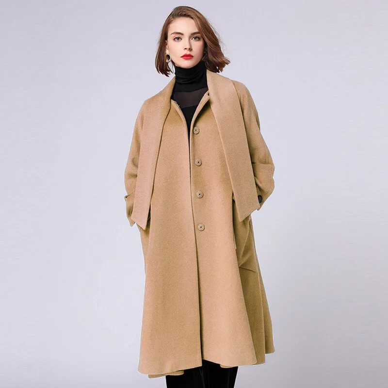 

Anya 2018 Winter Woman Coats Loose Maternity Clothes Pregnancy Coats Plus Size Outerwear Button Pockets Long Coats Wool