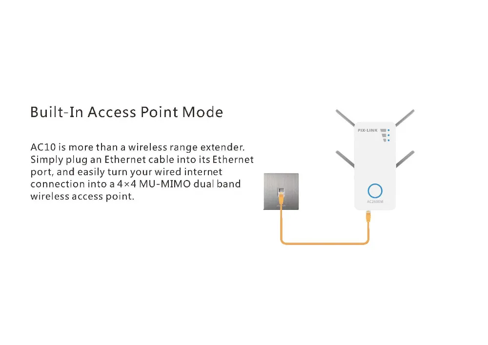 5g wifi signal booster PIXLINK LV-AC10 2600Mbps Không Dây-AC Dual Band Repeater/AP 4-Dòng AC2600 Kép MU-MIMO Gigabit cổng Ethernet internet extenders signal booster