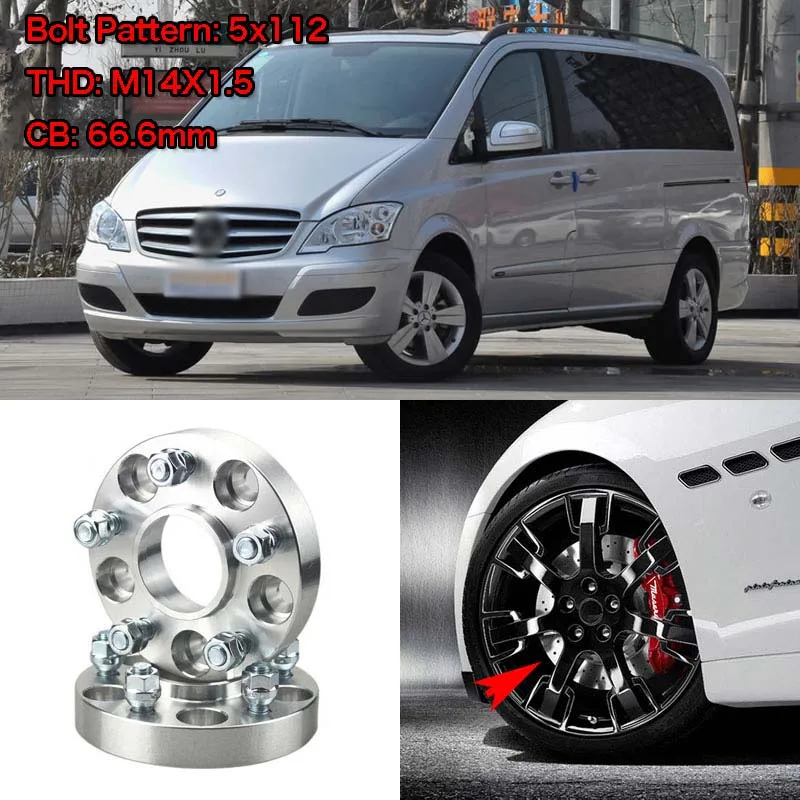 4 шт. 1 &quotколеса прокладки Адаптеры 5 Lug 5x4 4&quot/5x112 14x1.5 шпильки для Benz Viano 2004 +|lug