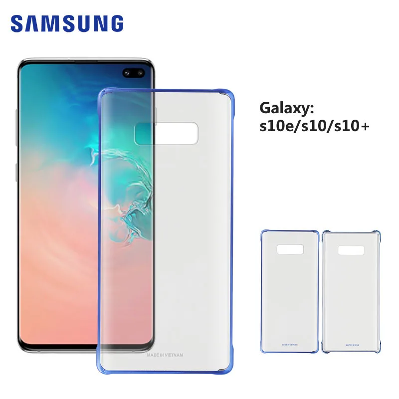 

Original Samsung Clear Metal Case Cover for Samsung Galaxy S10e G970 / S10 G973 / S10 PLUS G975 Hard PC Plating Phone Cover