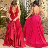 Berylove Sexy Red Evening Dress 2019 Elegant Satin Evening Gown Long Formal Abiye Prom Party Dress vestido longo festa 04010248