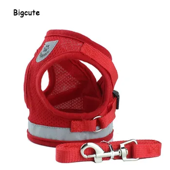 

Mesh Reflective Pet Dog Collar Leash Dog Harness Leash Set for Small Medium Large Dogs Nylon Puppy Dogs Cats Harness Leash Great