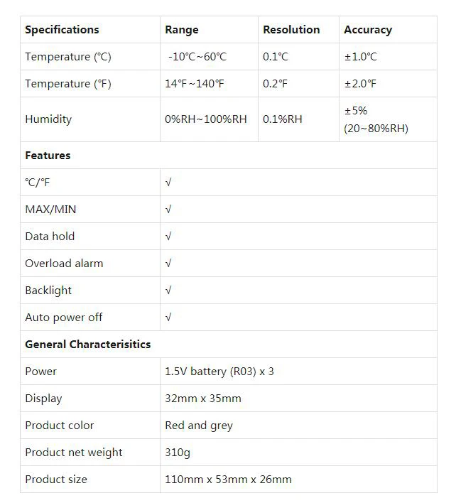 UNI-T UT333S Мини Измеритель температуры и влажности ЖК-цифровой термо-гигрометр Psychrometer тестер