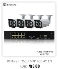 BFMore H.265 POE 24CH 5.0MP 4.0MP NVR Kit CCTV Системы комплект ip-камеры P2P IR уличная Водонепроницаемая видеонаблюдения набор для наблюдения