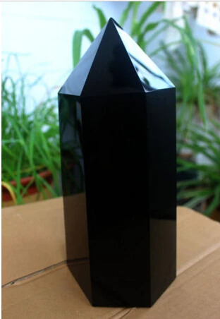 

SCY 306++ NATURAL Obsidian "apache tears""no longer cry gem" ARROW crystal column