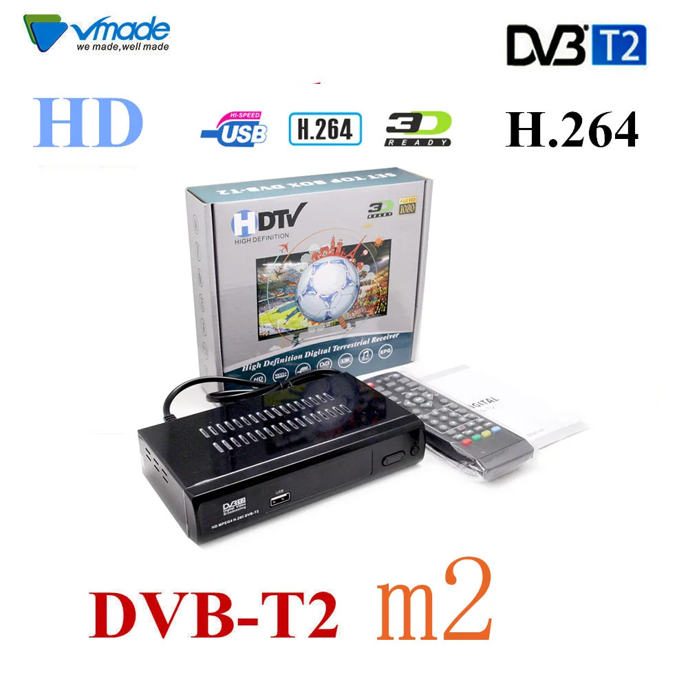 DVB T2 Terrestrial Receiver HD Digital TV Tuner Receptor MPEG4 DVB-T2 H.264 Terrestrial TV Receiver DVB-T Tuner Free Shipping M2