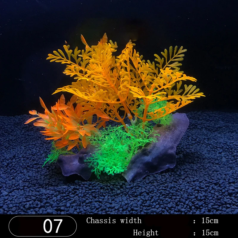 8 Style Artificial Plastic Green Plants Fish Tank Underwater False Narcissus Water Grass Aquarium Landscape Decor (5)