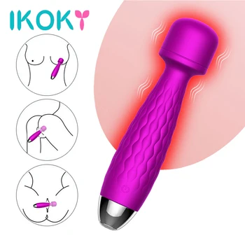 

IKOKY Vibrator 10 Modes AV Magic Wand G Spot Massager Clitoris Stimulation Sex Toys for Women Female Masturbator Adult Products