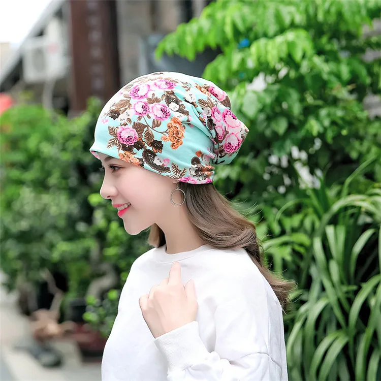 2018-Newest-Multi-functional-Women-Print-Beanies-Casual-Hat-Female-Fashion-Spring-Cotton-Hats-Casual-Ponytail ACI24 (12)