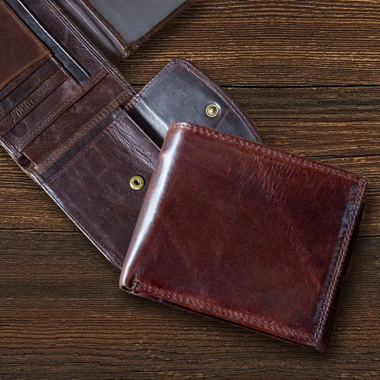 

Vintage Men Wallet Genuine Leather Short Wallets Male Multifunctional Cowhide Male Purse Coin Pocket Photo Card Holder