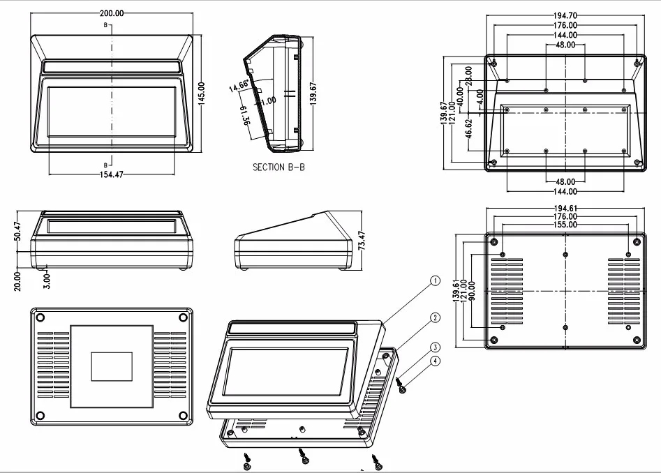 szmk plastic desktop enclosure electronics junction box instrument housing plastic abs control box hot sale project box plastic housing (15)