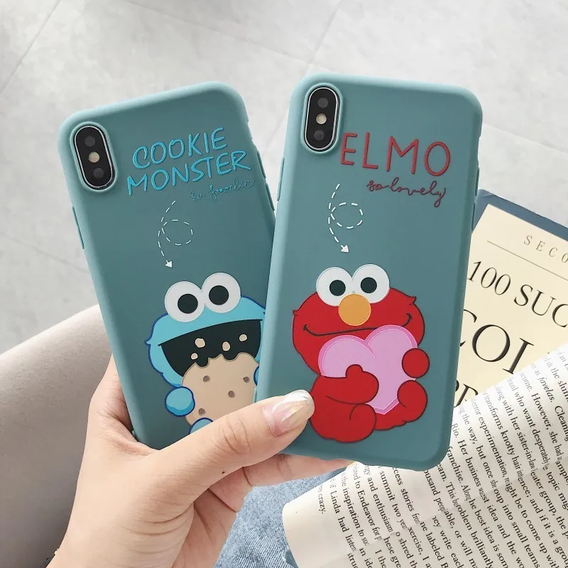 الكرتون حالة ل XR X XS ماكس لطيف شارع سمسم إلمو كوكي الوحش أنيمي لينة حالة غطاء ل فون 7 6 6 S 8 زائد كوكه فوندا الكرتون حالة ل XR X XS ماكس لطيف شارع سمسم إلمو كوكي الوحش أنيمي لينة حالة غطاء ل فون 7 6 6 S 8 زائد كوكه فوندا