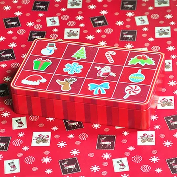 

New Arrival Rectangle Christmas Jewelry Candy Metal Storage Container Trinket Food Tin Box Household Case Wholesale