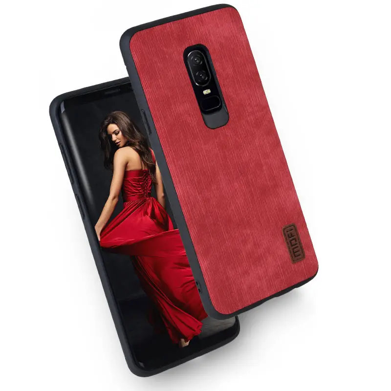 Mofi para oneplus 6 para oneplus 6 caso cubierta de silicona original fundas para uno más 6 caso 360 a prueba de choques pantalones de cuero coque