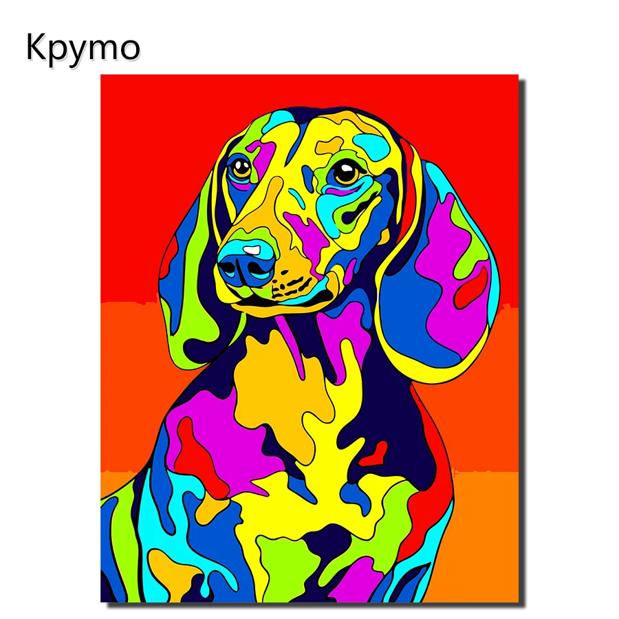 

Colorful Dog Paintng By Numbers DIY Abstract Animals Digital Wall Canvas Art Picture Coloring by numbers For Home Artwork Decor