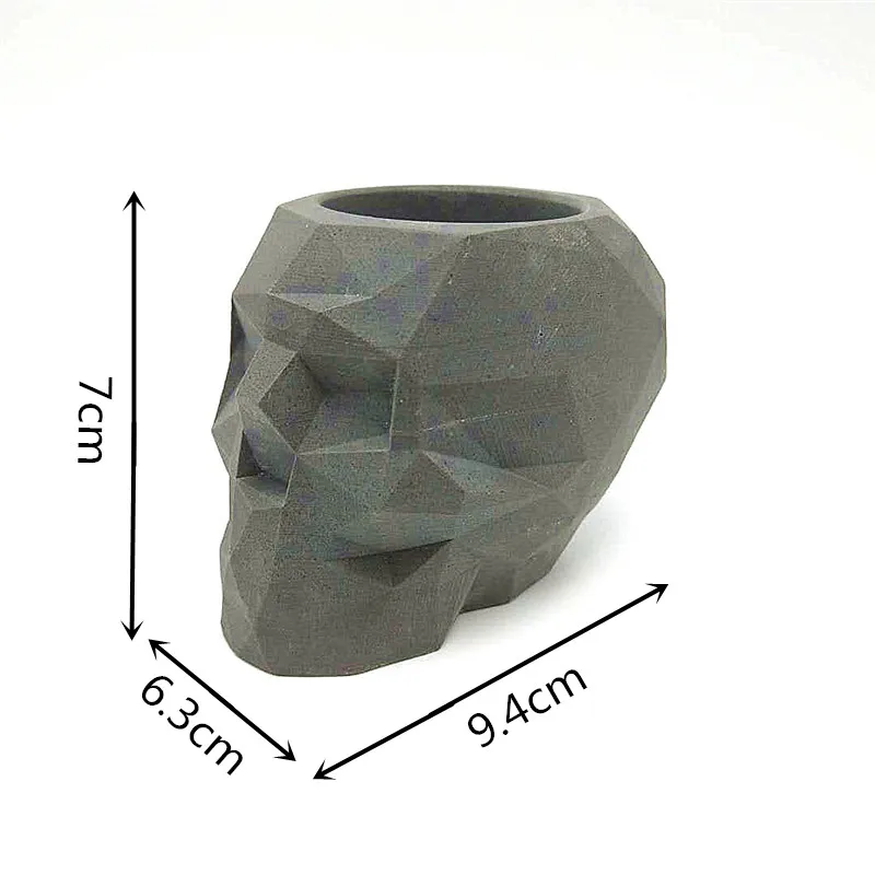 Абстрактный череп цветочный горшок 3D форма бетон силиконовая форма diy ручка держатель подсвечник цемент штукатурка плесень инструменты для украшения дома