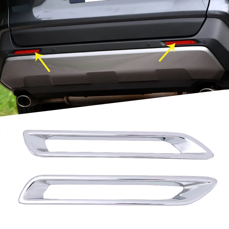 

2PCS/SET Chrome Car Back Rear/Front Fog Light Lamp Cover Trim For Toyota RAV4 2019 2020