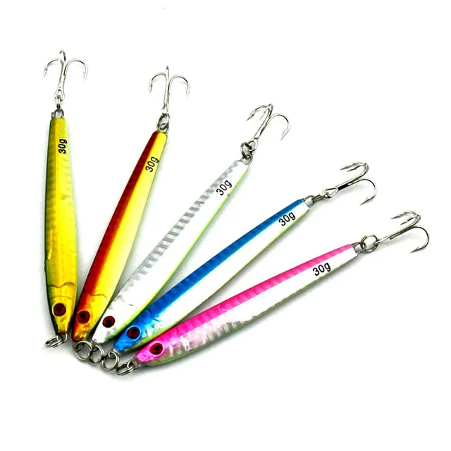 Buy 5pcs Fishing Lure 3D Eyes Lead Casting Jig Metal