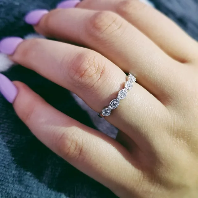 Original Design 925 Sterling Silver Band Eternity Ring For Women Original Design 925 Sterling Silver Band Eternity Ring For Women Love Finger Wedding Engagement Jewelry