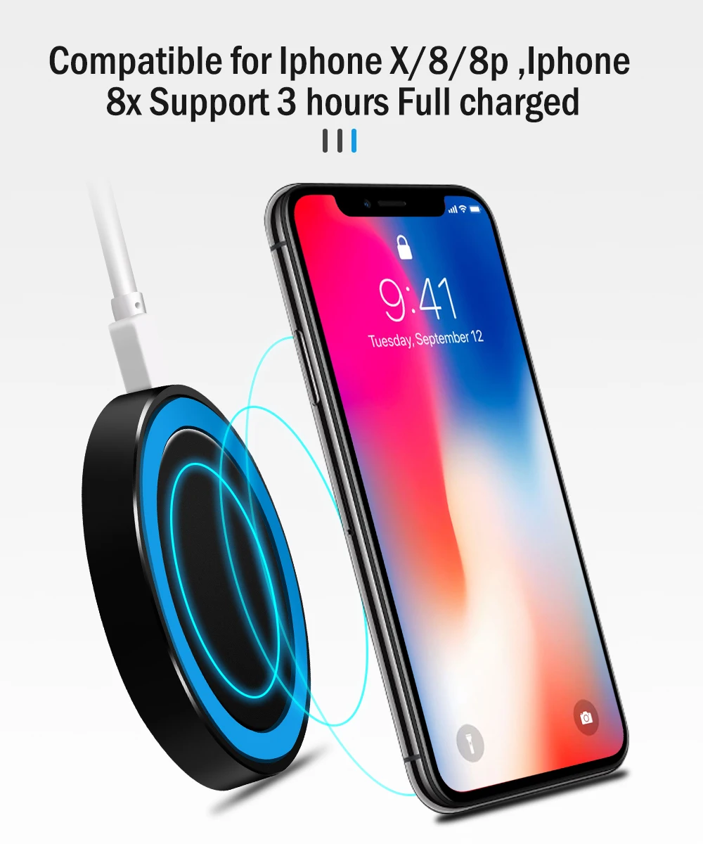 Proelio Mini Qi Wireless Charger USB Charge Pad Charging For iPhone X 8 8 Plus Samsung Galaxy S6 S7 Edge S8 Plus Note 5 8 Nokia (11)