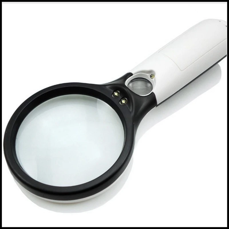 Free Shipping 3X 45X Handheld Illuminated Reading Magnifier Lens