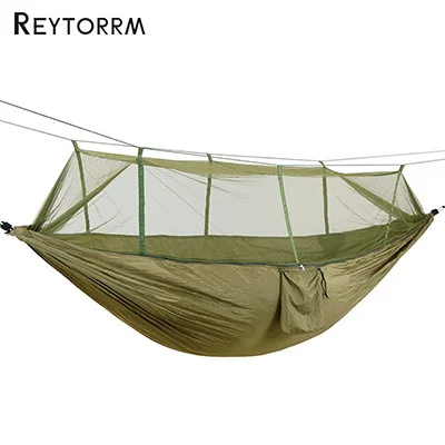 Camping Parachute Fabric Net Hammock Anti-Mosquito Hanging Hamak For Outdoor Patio Sleeping Hamac Swing Tree Bed Beach Chair 