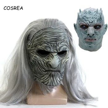 

A Song of Ice and Fire Game of Thrones Season 8 White Walkers Night King Mask Cosplay Full Head Mask Helmet Latex Prop Halloween