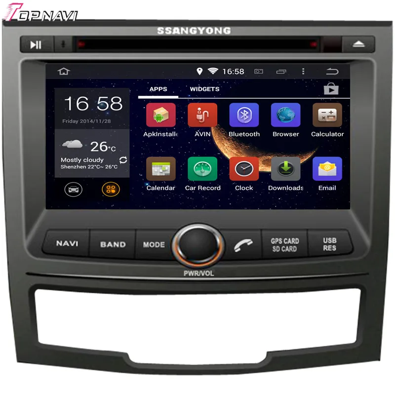 Topnavi 7 ''четырехъядерный Android 6 0 Автомобильный DVD проигрыватель для SSANGYONG KORANDO 2010