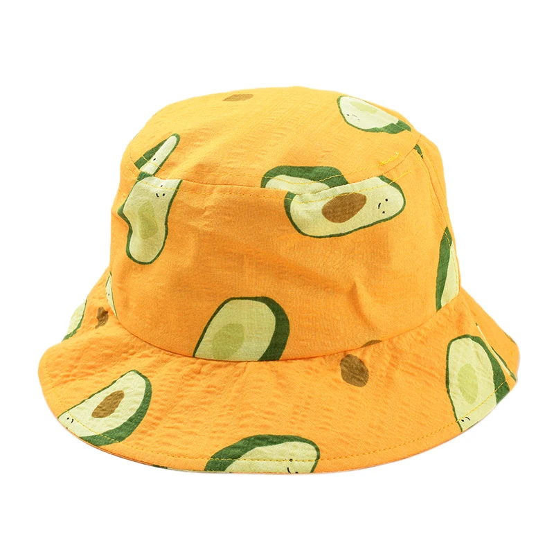 

FashionSmall Fresh Literary Avocado Fisherman Hat Unisex Summer Outdoor Travel Visor Bucket Hat Beanies