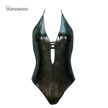 Цельный купальник Женская одежда для плавания сексуальный бандажный Монокини Купальный костюм размера плюс купальный костюм трикини купальный костюм боди Серебряный