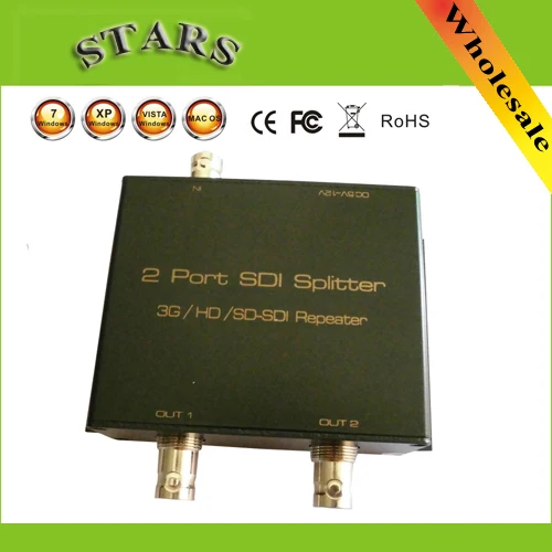SDI сплиттер 1x2 3G/HD/SDI повторитель 2 порта поддержка 1080P 100M расширитель