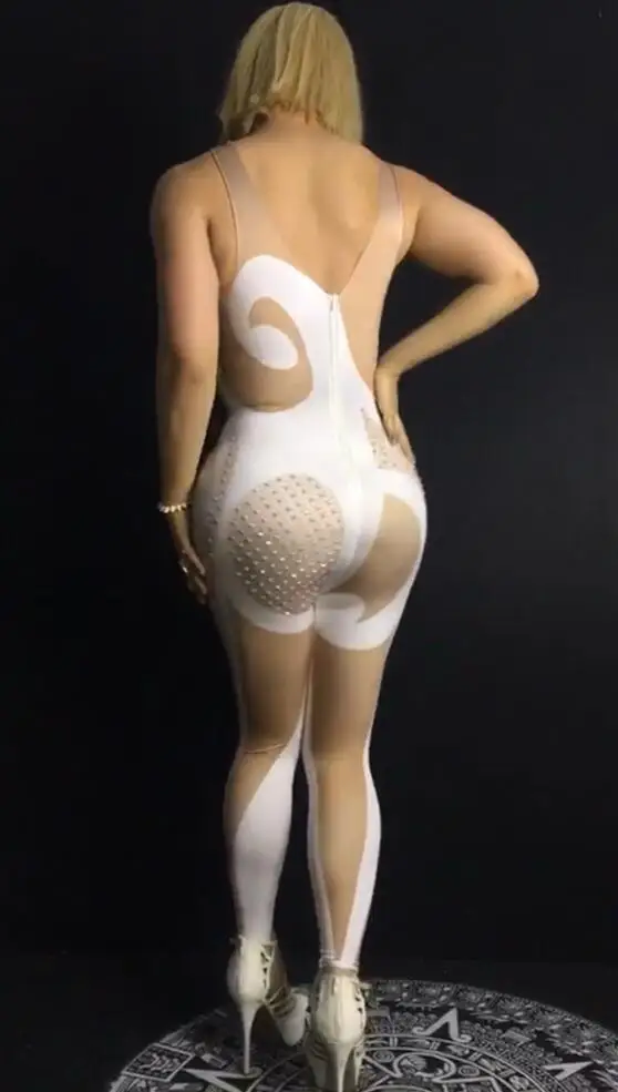 Celebrar Macacão Outfit Costume Show Bodysuit Desgaste Desempenho Cantora