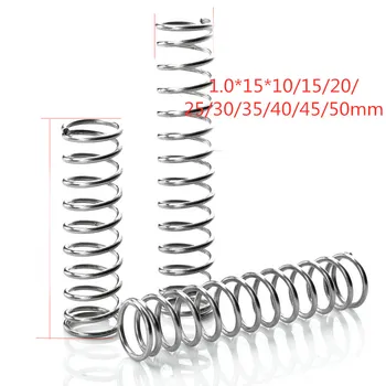 

10pcs 304 stainless steel spring pressure spring short compression spring Wire diameter 1.0* outside diameter 15* length 10-50