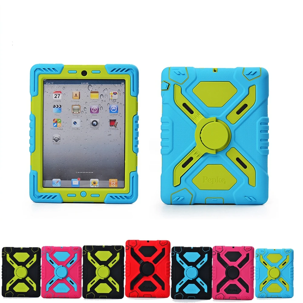 

Pepkoo Spider Extreme Military Heavy Duty Waterproof Dust Shock Proof Cover For Fundas iPad Air 1 2 With Stand Hang Armor Case