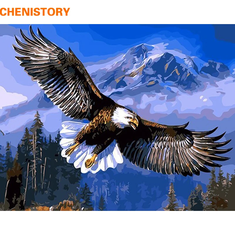 CHENISTORY животные с орлом сделай сам искусственная Краска на холсте акриловая